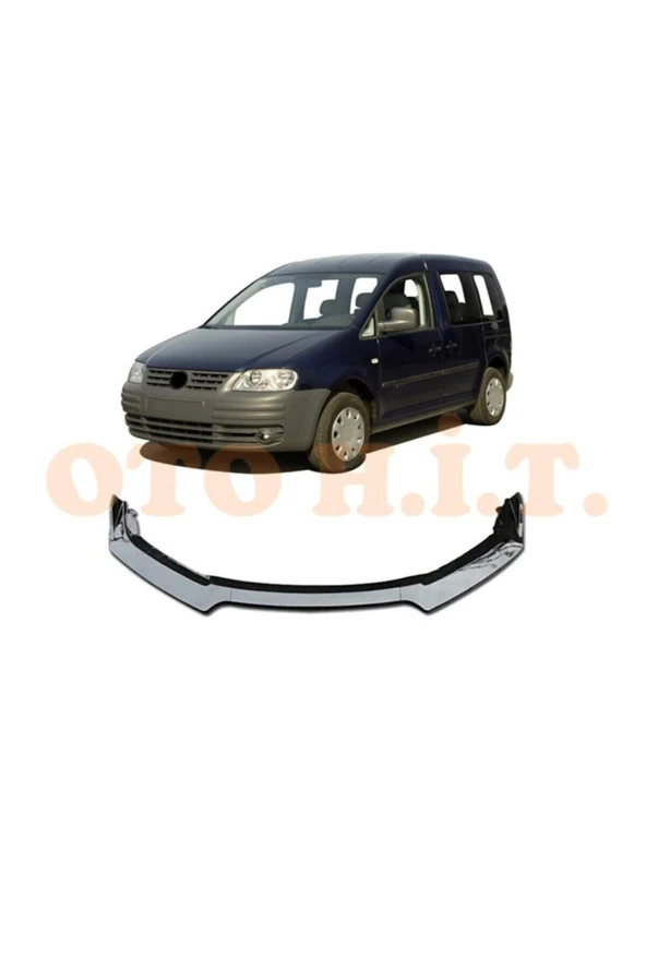 OTO H.İ.T.  Volkswagen Caddy 2004-2010 Uyumlu  Esnek Ayarlanabilir 3 Parça Kanatlı Piano Black Ön Lip ürün görseli 1