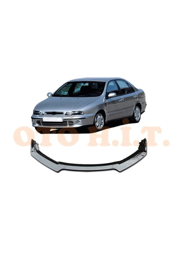 OTO H.İ.T.  Fiat Marea Uyumlu Esnek Ayarlanabilir 3 Parça Kanatlı Piano Black Ön Lip ürün görseli 1