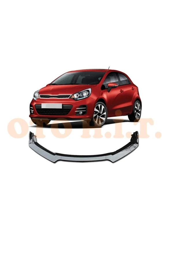 OTO H.İ.T.  Kia Rio 2012-2016 Uyumlu Esnek Ayarlanabilir 3 Parça Kanatlı Piano Black Ön Lip ürün görseli 1