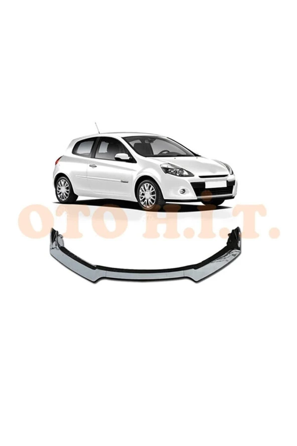 OTO H.İ.T.  Renault Clio 3 Uyumlu Esnek Ayarlanabilir 3 Parça Kanatlı Piano Black Ön Lip ürün görseli 1