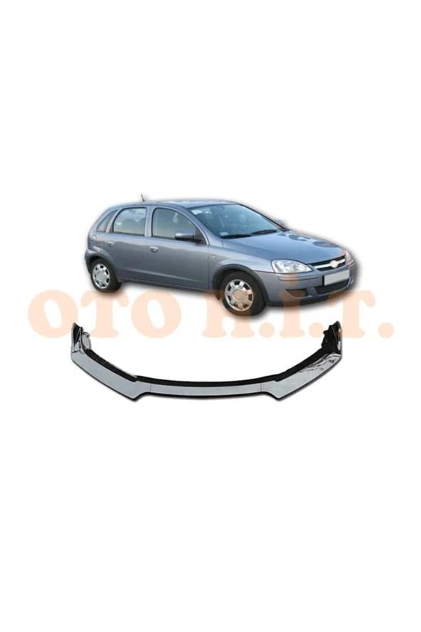 OTO H.İ.T.  Opel Corsa C Uyumlu Esnek Ayarlanabilir 3 Parça Kanatlı Piano Black Ön Lip ürün görseli 1
