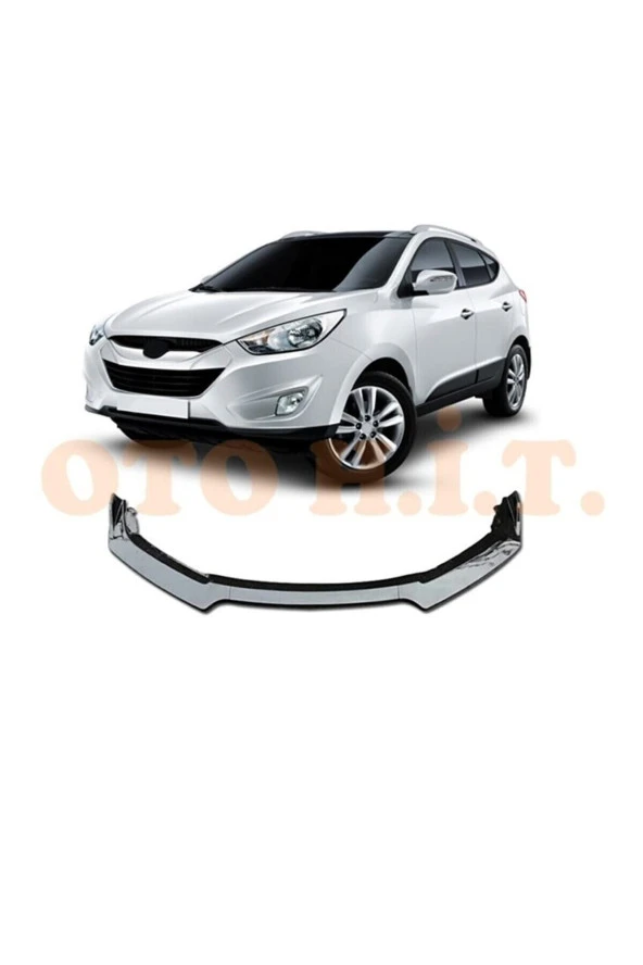 OTO H.İ.T.  Hyundai Ix35 Uyumlu Esnek Ayarlanabilir 3 Parça Kanatlı Piano Black Ön Lip ürün görseli 1