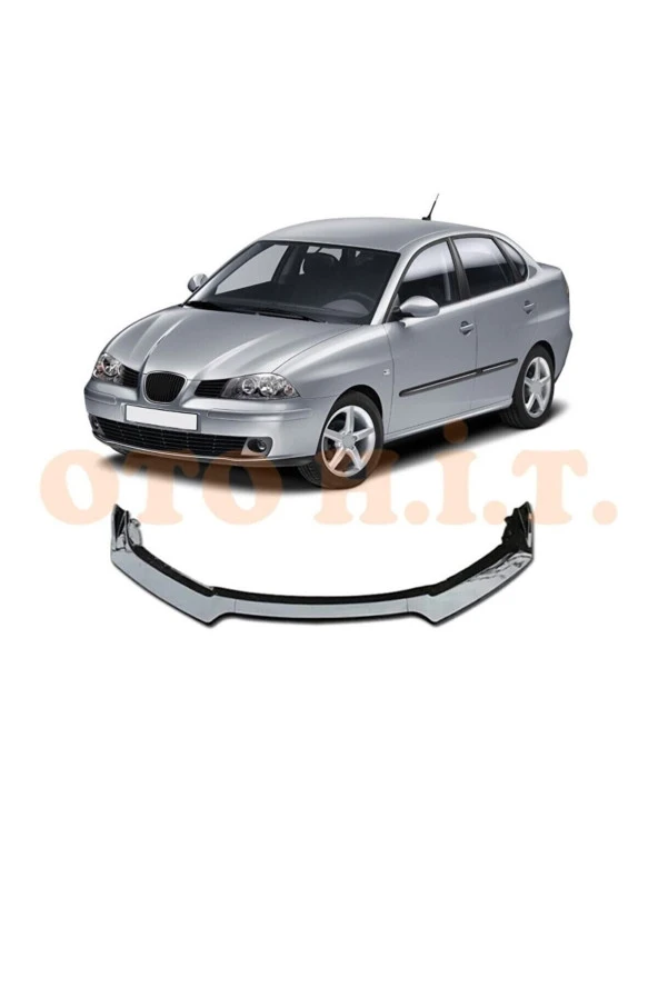 OTO H.İ.T.  Seat Ibiza Cordoba 2002-2008 Uyumlu Esnek Ayarlanabilir 3 Parça Kanatlı Piano Black Ön Lip ürün görseli 1