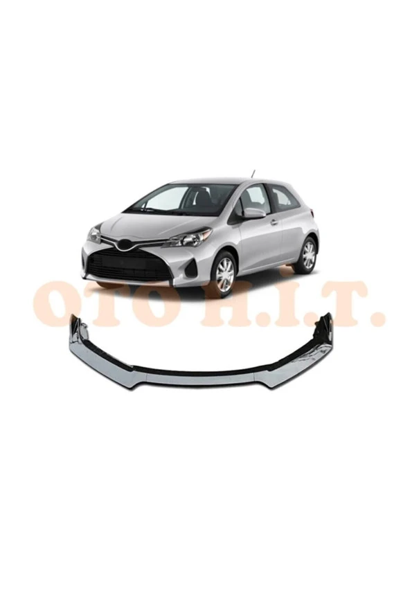 OTO H.İ.T.  Toyota Yaris Uyumlu Esnek Ayarlanabilir 3 Parça Kanatlı Piano Black Ön Lip ürün görseli 1