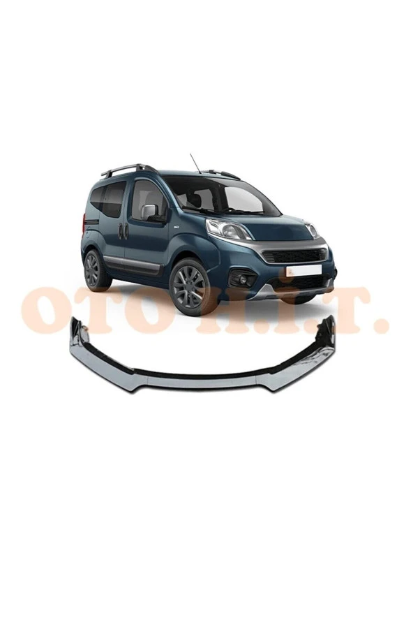 OTO H.İ.T.  Fiat Fiorino Uyumlu Esnek Ayarlanabilir 3 Parça Kanatlı Piano Black Ön Lip ürün görseli 1