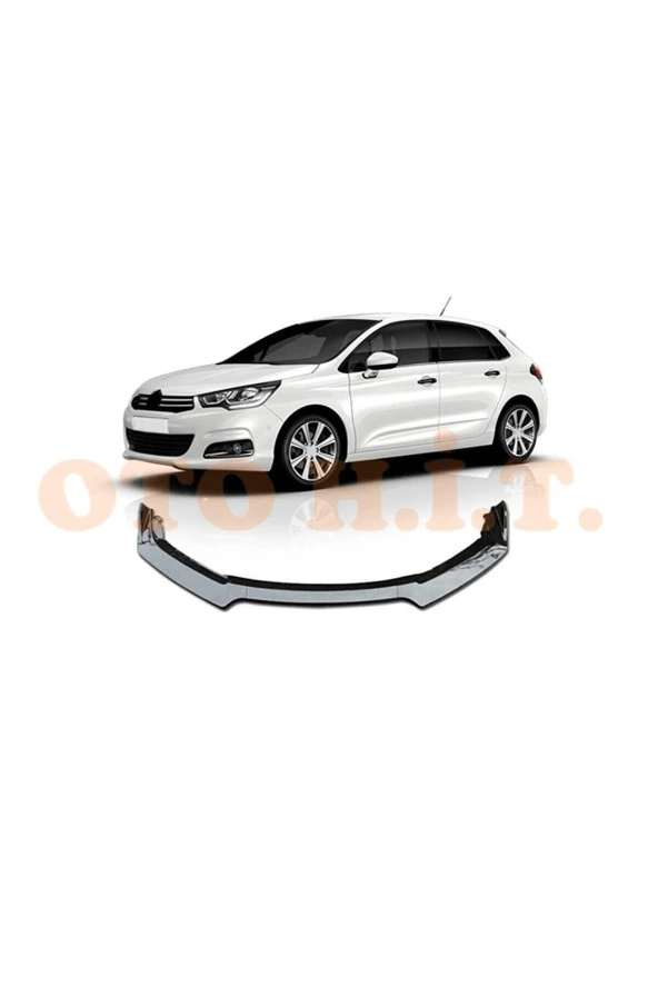 OTO H.İ.T.  Citroen C4 2011-2017 Uyumlu Esnek Ayarlanabilir 3 Parça Kanatlı Piano Black Ön Lip ürün görseli 1