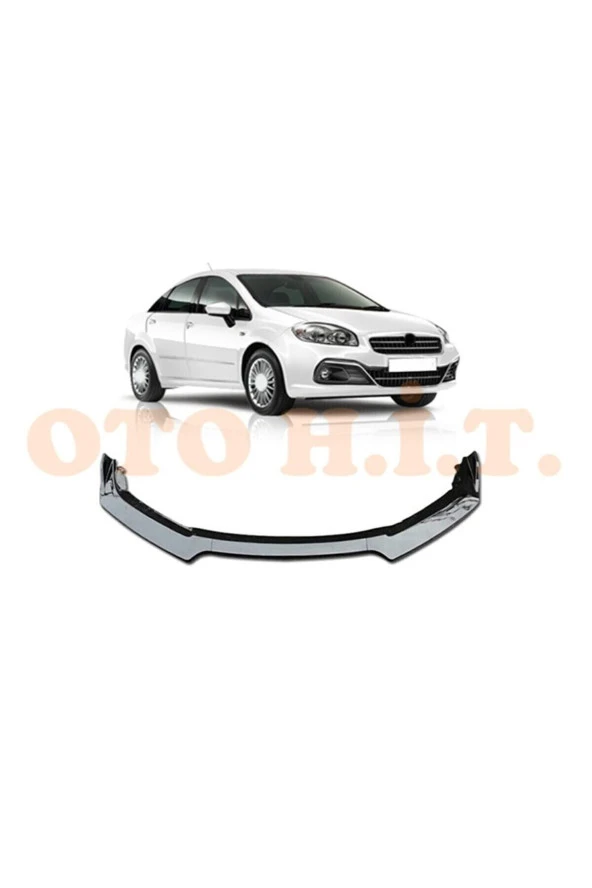 OTO H.İ.T.  Fiat Linea 2012 Ve Üzeri Uyumlu Esnek Ayarlanabilir 3 Parça Kanatlı Piano Black Ön Lip ürün görseli 1