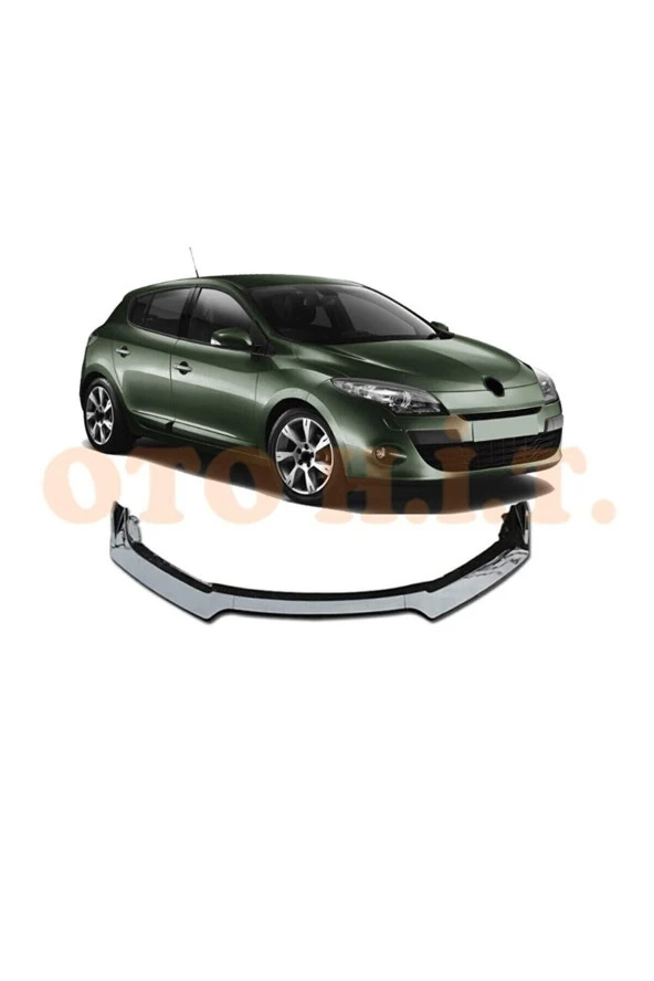 OTO H.İ.T.  Renault Megane 3 Uyumlu Esnek Ayarlanabilir 3 Parça Kanatlı Piano Black Ön Lip ürün görseli 1