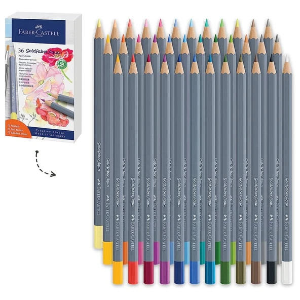 Faber Castell Goldfaber Aquarel Boya Kalemi 36 Renk Pastel Tonlar ürün görseli 1