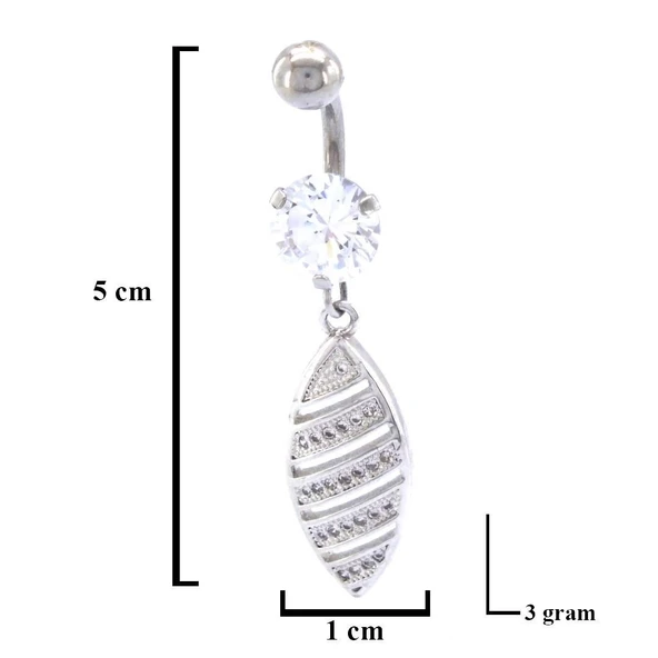 316L Çelik Zirkon Taşlı Piercing PRC-132 - Resim 4
