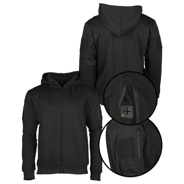 STURM TACTICAL HOODIE SIYAH POLAR - Resim 4