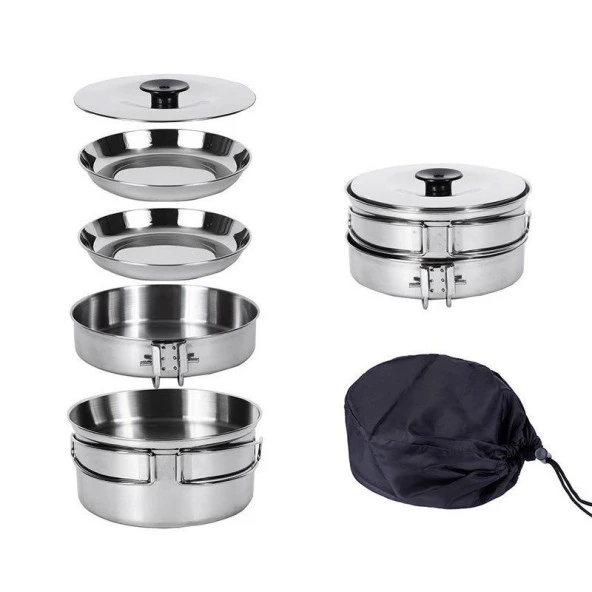 KingCamp BACKPACKER III SILVER YEMEK SET (2 KISI) - Resim 8