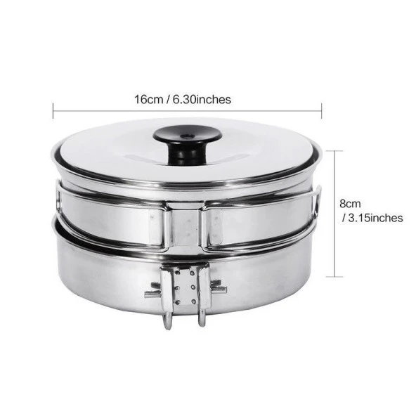 KingCamp BACKPACKER III SILVER YEMEK SET (2 KISI) - Resim 10