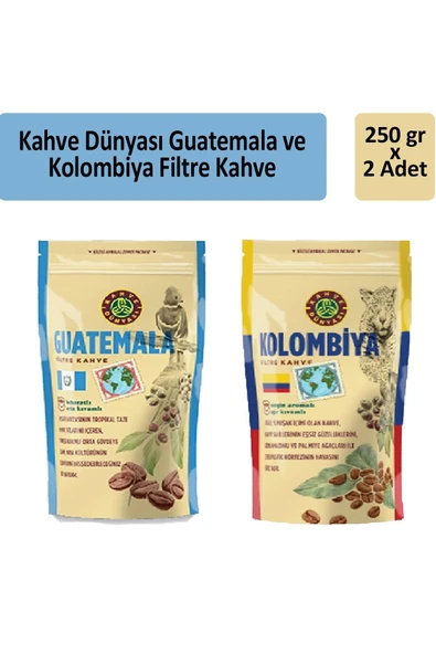 Kahve Dünyası Kolombiya ve Guatemala Filtre Kahve 250 gr x 2 Adet ürün görseli 1