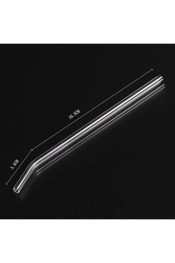 12li Cam Şeffaf Eğimli Pipet 16cm - Resim 3