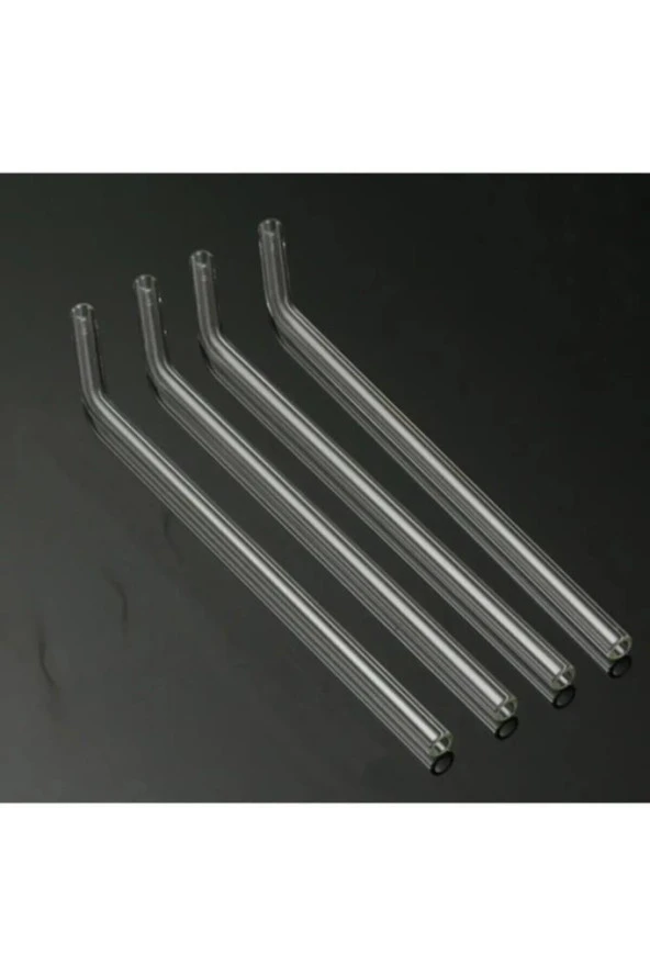 12li Cam Şeffaf Eğimli Pipet 16cm - Resim 5