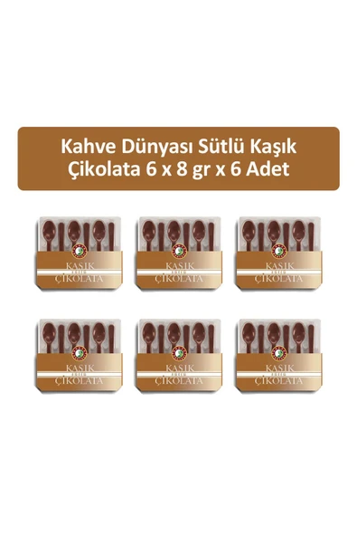 Kahve Dünyası Sütlü Kaşık Çikolata 6 x 8 gr x 6 Adet ürün görseli 1