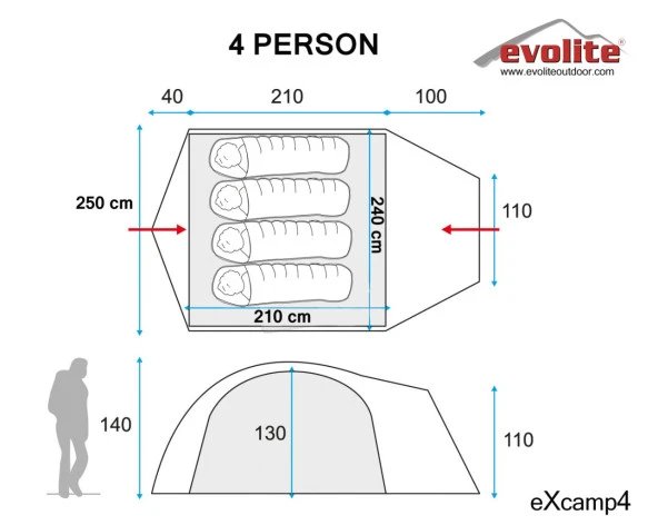 Evolite Excamp 4 Pro Çadır - 4 Mevsim - Resim 2