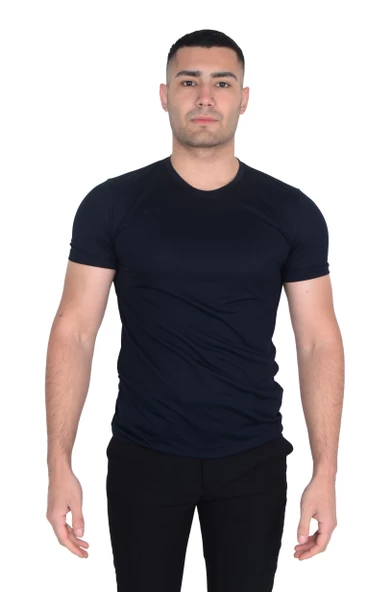 Erkek Sıfır Yaka Floş T-SHIRT - Resim 3