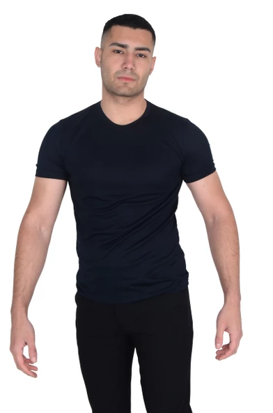 Erkek Sıfır Yaka Floş T-SHIRT - Resim 9