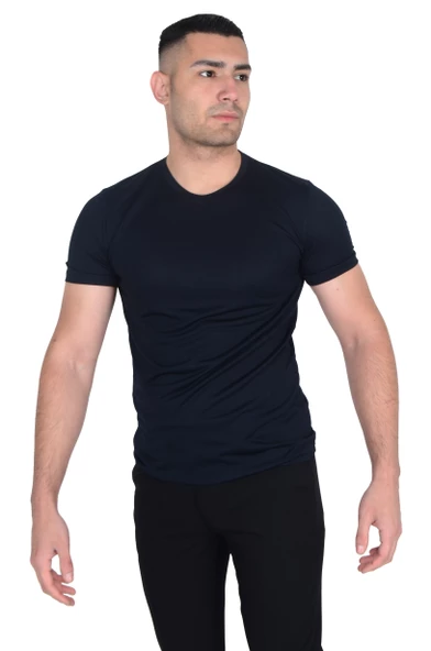 Erkek Sıfır Yaka Floş T-SHIRT - Resim 7