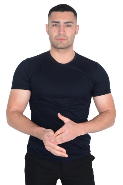 Erkek Sıfır Yaka Floş T-SHIRT - Resim 5