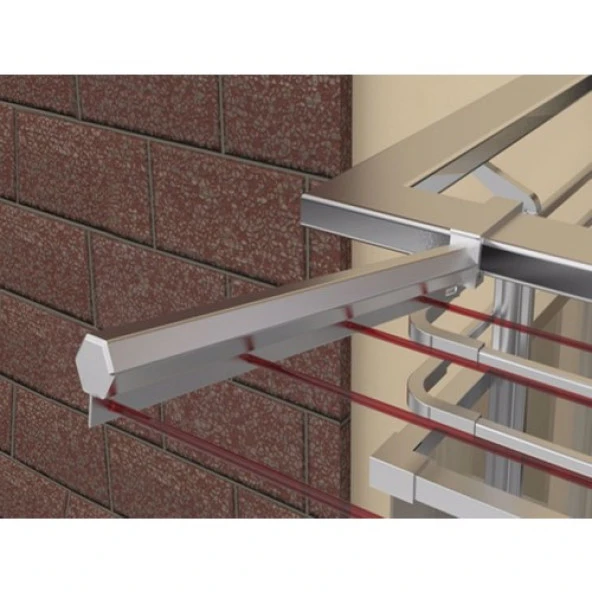 Ersa Balkon Çamaşır Kurutma Askısı Kare Küpeşte 60X25 Metalik Gümüş Renk ürün görseli 1
