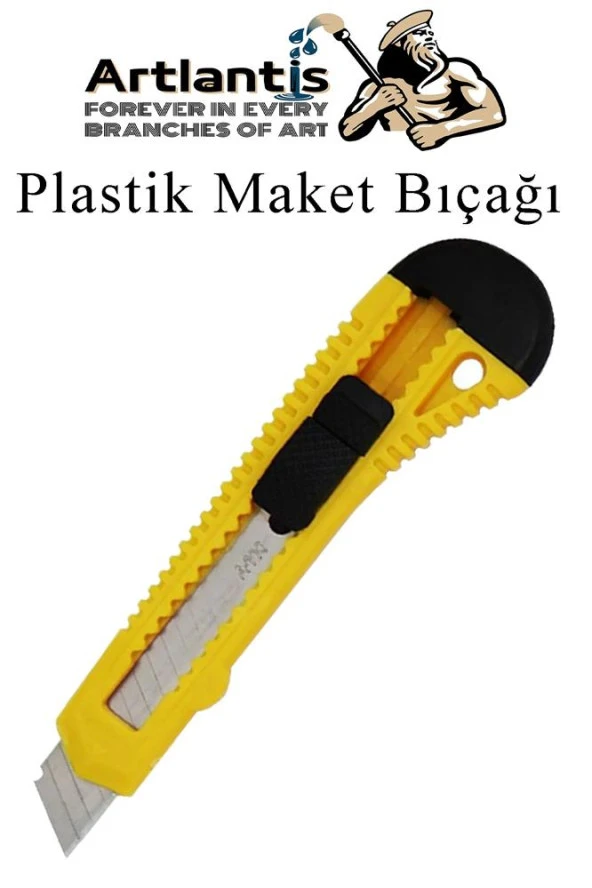 Maket Bıçağı Plastik Büyük Boy 1 Adet 18 mm Plastik Falçata Bıçağı Büyük Boy ürün görseli 1