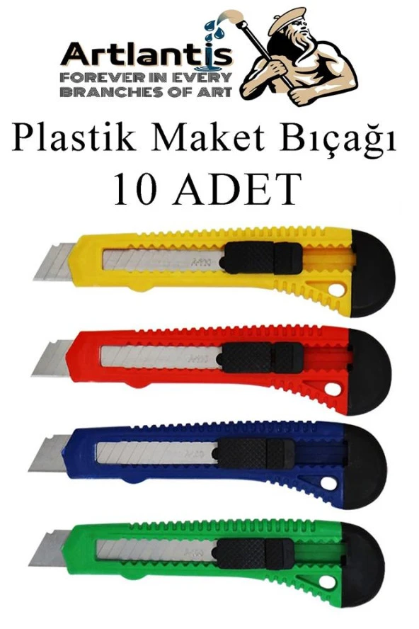 Maket Bıçağı Plastik Büyük Boy 10 Adet 18 mm Plastik Falçata Bıçağı Büyük Boy ürün görseli 1