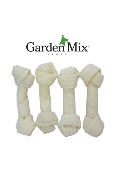 Gardenmix Beyaz Düğümlü Deri Kemik 5,5-5 Cm 4'lü ürün görseli 1
