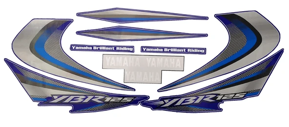 Yamaha YBR 125 Etiket Takımı Mavi 2004-2008 ürün görseli 1