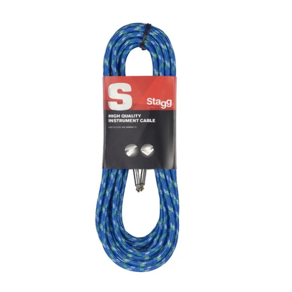 STAGG ENSTRÜMAN KABLOSU ÖRGÜ SARGILI 6METRE SARI SGC6VT BL ürün görseli 1