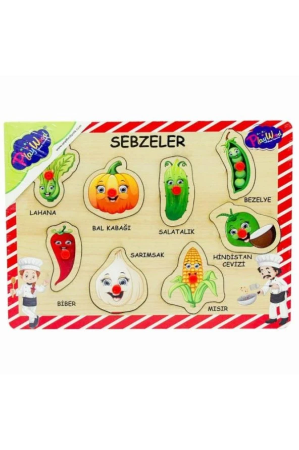Play Wood Ahşap Tutmalı Sebzeler ONY-157 ürün görseli 1