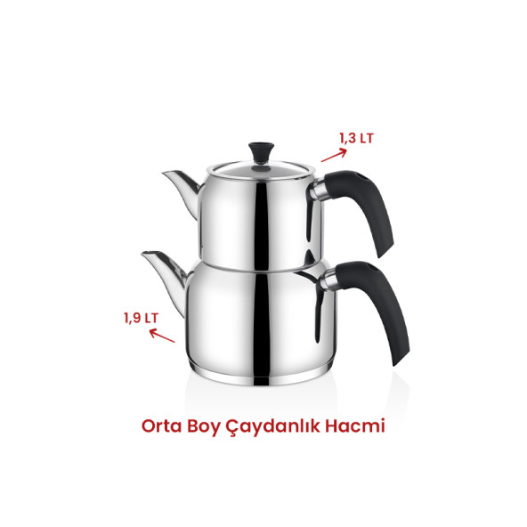 DELUX ORTA BOY BLACK SOFT ÇAYDANLIK TAKIMI - Resim 4