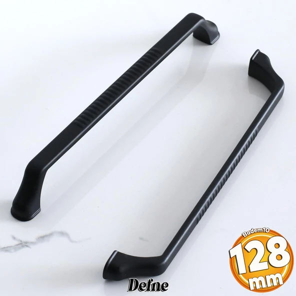 Defne 128 mm Siyah Kulp Mobilya Çekmece Mutfak Dolabı Dolap Kapak Kulpları Kulpu Kulbu Metal 128 mm ürün görseli 1
