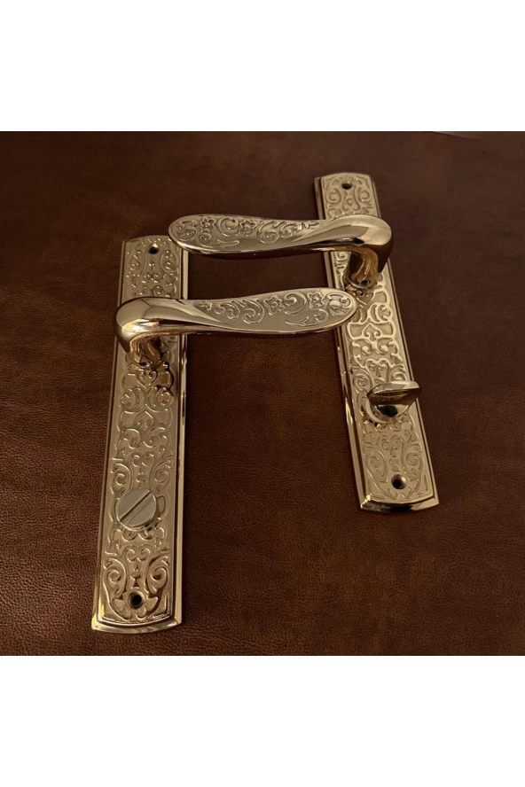 Özen Handles İmza Titanyum ZK19 Zamak Aynalı Wc Banyo Kapı Kolu Sağ Basar 1 Takım ürün görseli 1