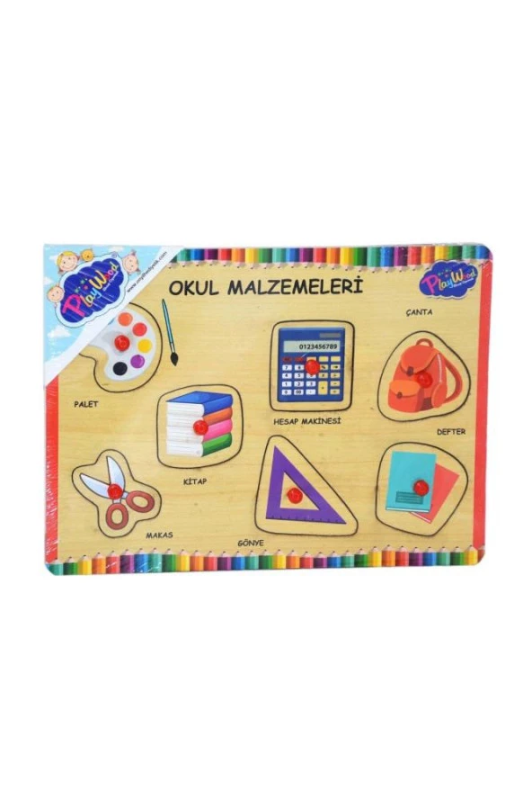 Play Wood Ahşap Tutmalı Okul Malzemeleri ONY-196/197 ürün görseli 1