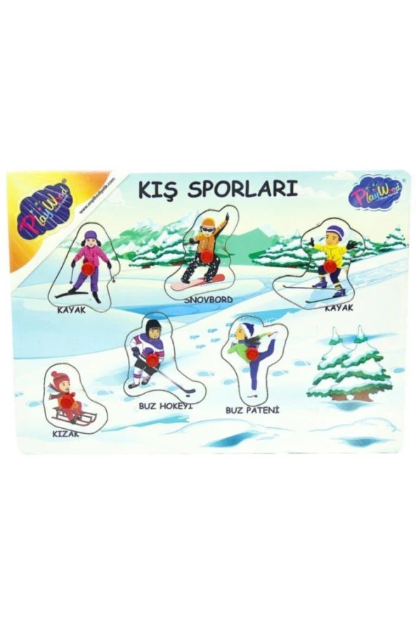 Play Wood Tutmalı Ahşap Puzzle Sporlar ONY-143 ürün görseli 1
