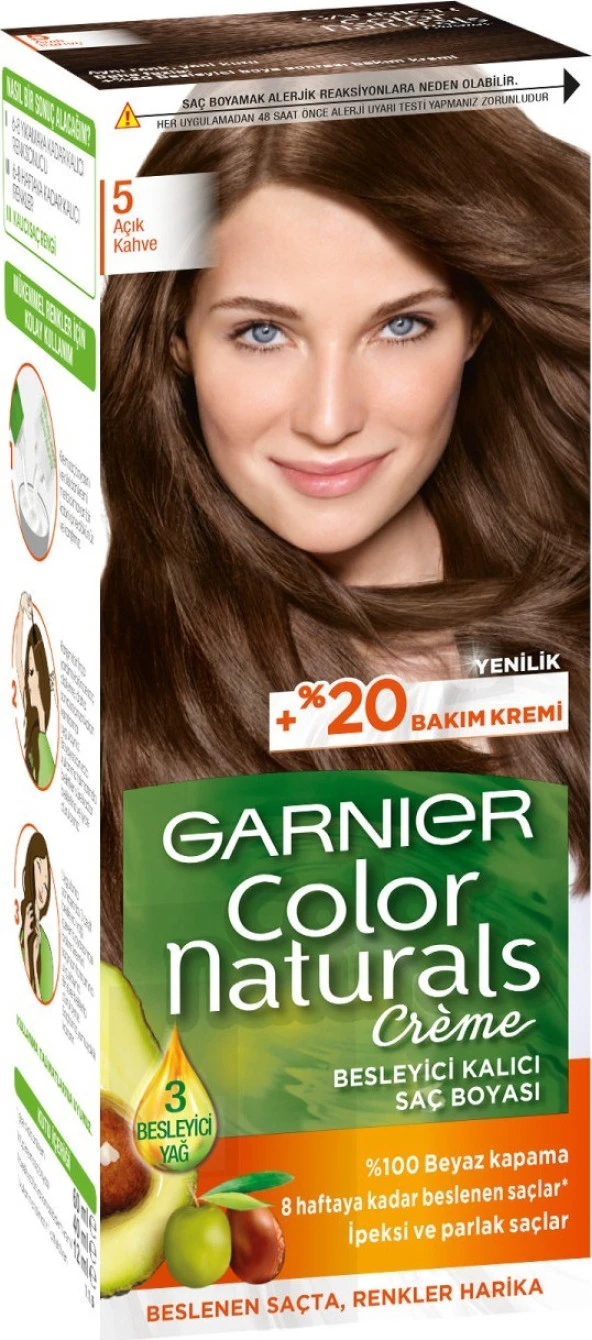 Garnier Color Nyasıaturals 5/0 - Açık Kahve Saç Boyası ürün görseli 1