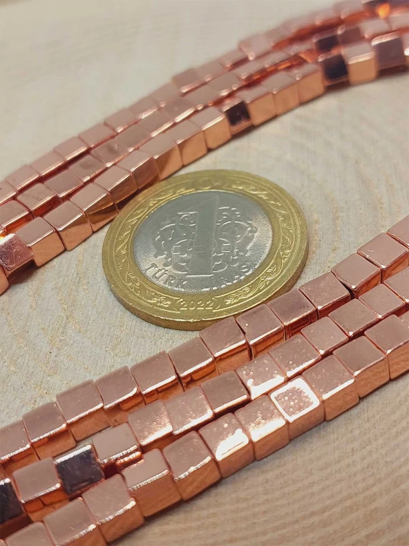 Hematit Taşı Küp Şekilli 4mm Dizi (49670) - Resim 2