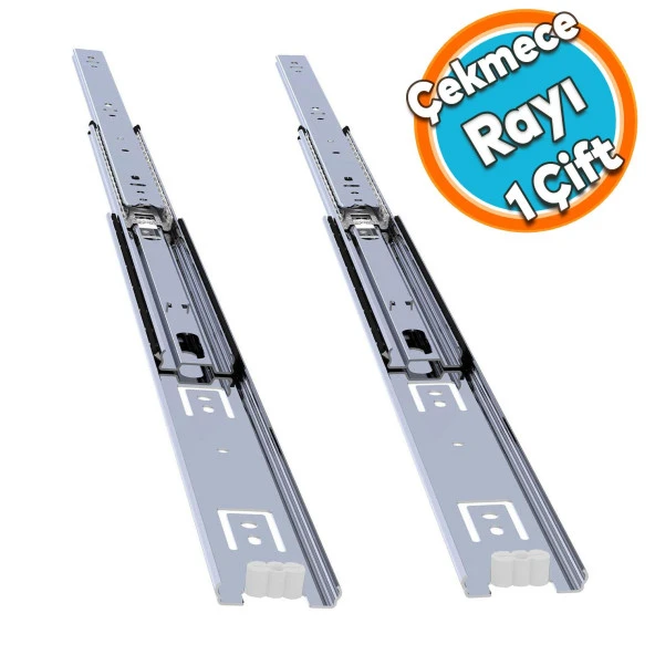 Bilyalı Dolap Çekmece Rayı Metal En 3.6 cm Uzunluk 45 cm (1 Çift) ürün görseli 1