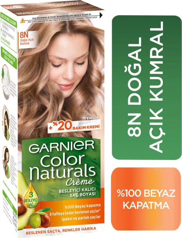 Garnier Color Naturals 8N Doğal Açık Kumral ürün görseli 1