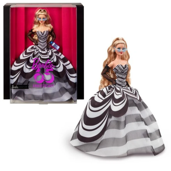 Barbie 65.yıl Özel Koleksiyon Bebeği - Sarışın HRM58 Lisanslı Ürün ürün görseli 1