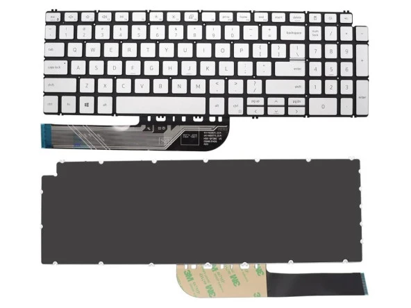 Dell Latitude 3510 (P101F) Notebook Klavyesi Silver, Gri TR - Resim 2