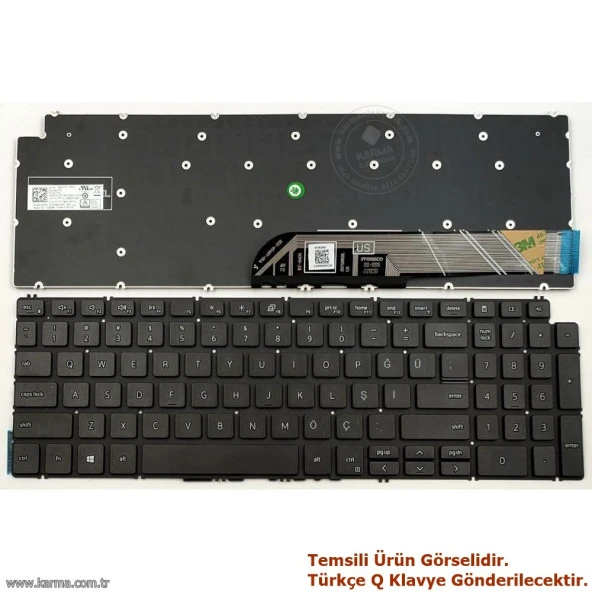 Dell Latitude 3510 (P101F) Notebook Klavyesi Siyah TR - Resim 2