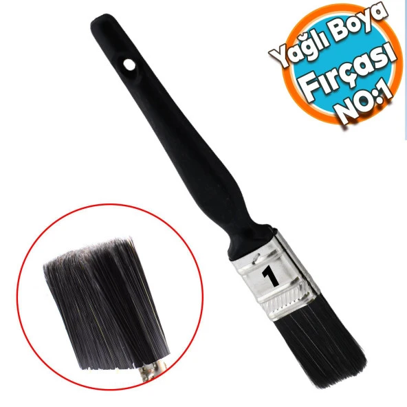 Yağlı Boya Fırça No: 1 Resim Ressam Fırçası Hobi Sanat Duvar Metal Ahşap Boyama Plastik Saplı ürün görseli 1
