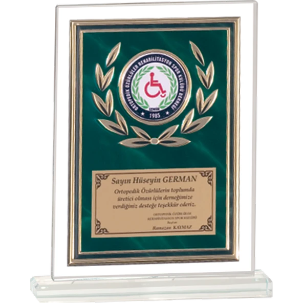 ODAK KUPA - Cam Plaketler - CM-092 B - 18x21 cm ürün görseli 1