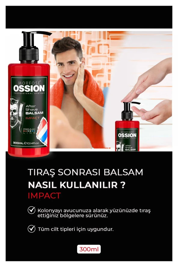 Morfose Ossion Premium Barber Line After Shave Balsam Impact 300 ml ürün görseli 1