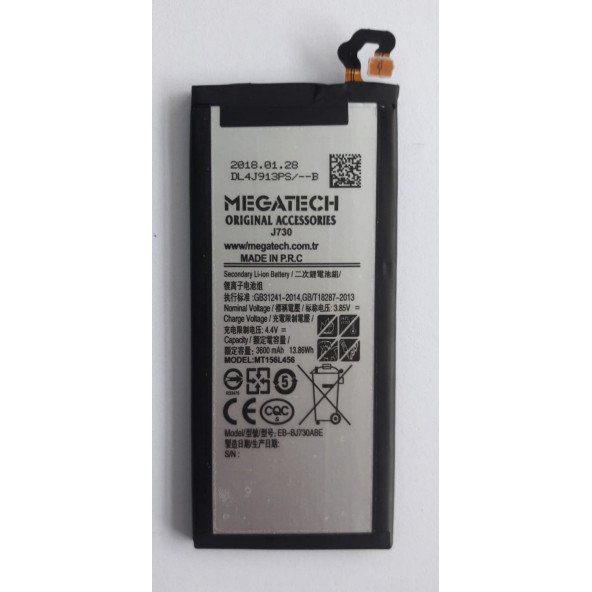Samsung Galaxy J7 Pro (J730) Uyumlu Batarya Pil 3600 mAH Megatech ürün görseli 1
