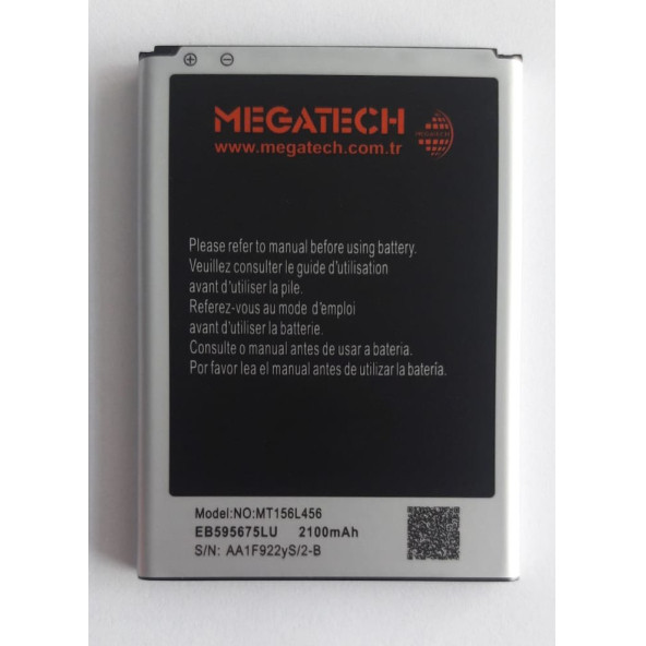 Samsung Galaxy Note 2 Uyumlu 2100 Mah Batarya Pil Megatech ürün görseli 1